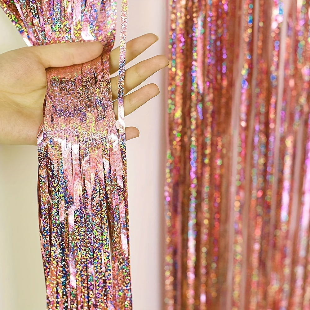 Rose Gold Tinsel Fringe Streamer - Glamorous Party Decor