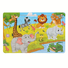 30pcs Wooden Puzzle Set for Kids Early Education Toys