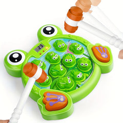 Whack a Frog Game with 2 Hammers Perfect Birthday Gift Green PP Material