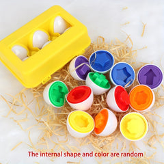 6pcs Egg Puzzle Toys Color Shapes Matching 3D Mathematics Toy Gift