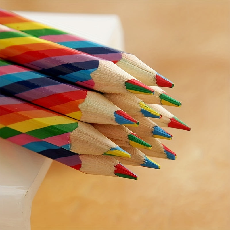 4 Pcs Rainbow Pencil Set for Art School Supplies