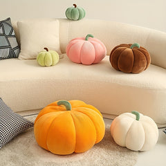 Molutian Fluffy 3D Pumpkin Plush Pillow for Halloween & Thanksgiving Decor
