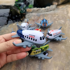 6 Pack Cartoon Inertia Airplane Toy Set for Kids