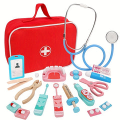 Doctor Role Play Set Wooden Toys Doctor's Kit Play Set Christmas Halloween Gift