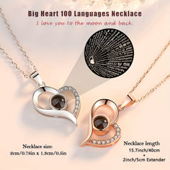 I Love You Necklace in 100 Languages - Anniversary Mother's Day Gift