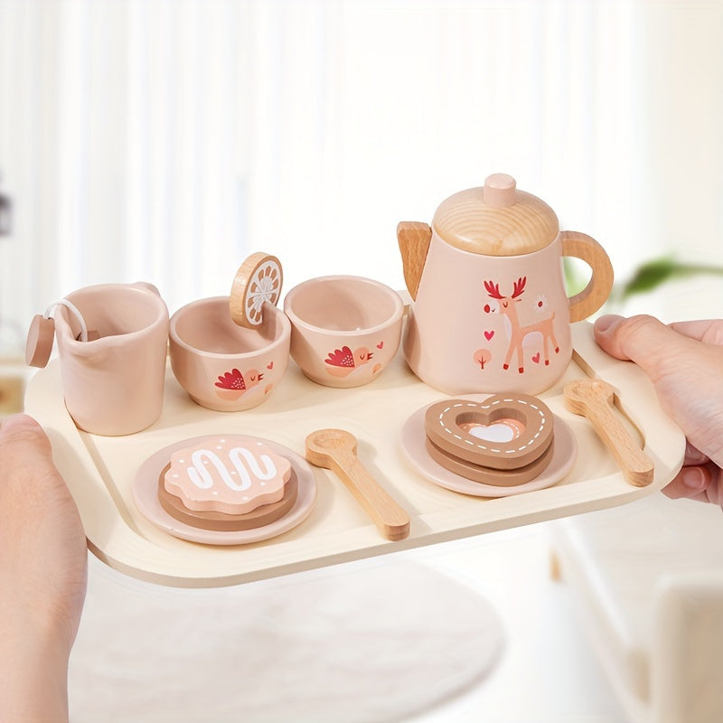 Kids Afternoon Tea Playset with Teapot and Dessert Toys