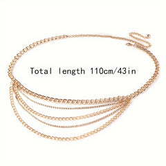 Rhinestone Tassel Waist Chain for Women
