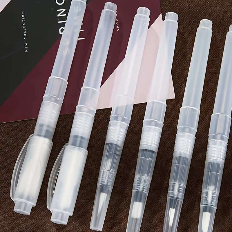6pcs Watercolor Come Water Pen Flat Head Calligraphy Painting Practice