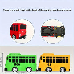 5pcs Colorful Mini Bus Set 1 64 Scale School Buses Durable Plastic Toy Vehicles