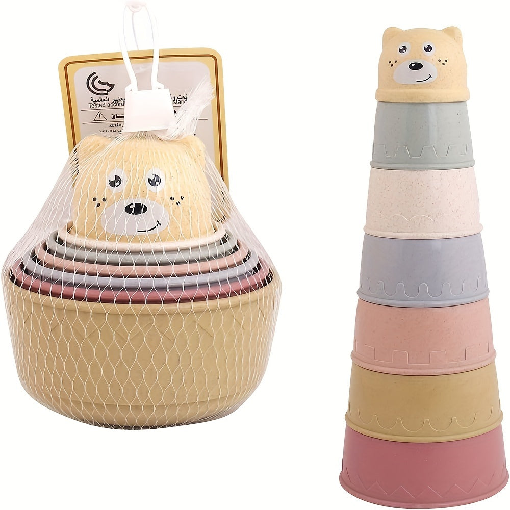 Kids' Bear Stacking Cups Set Family Beach Play Assorted Colors