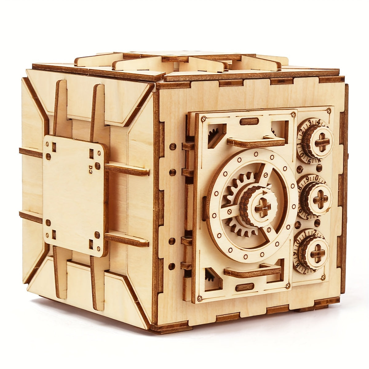 3D Wooden Puzzle Password Box Safe Box Model Toy DIY Password