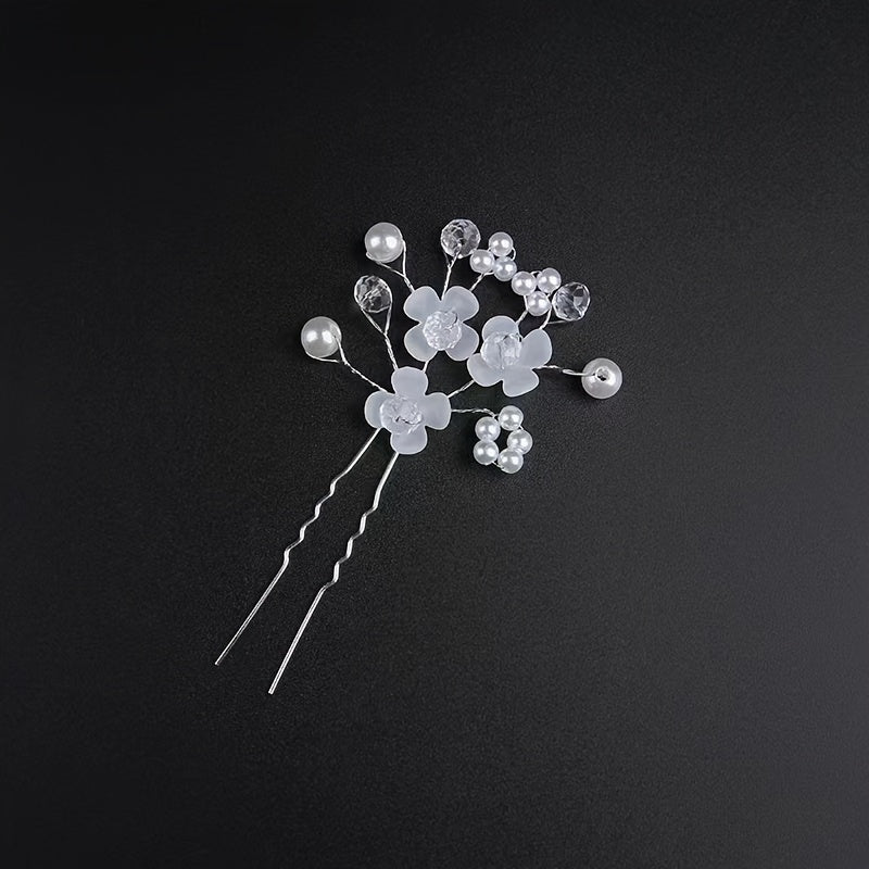 Red Crystal Hairpin Wedding Jewelry Dress Accessories