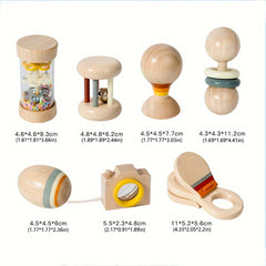 7pcs Kids Musical Toy Set Wooden Chew Toys Early Learning