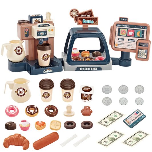 Kids Coffee Maker Play Set Dessert Shopping Toy