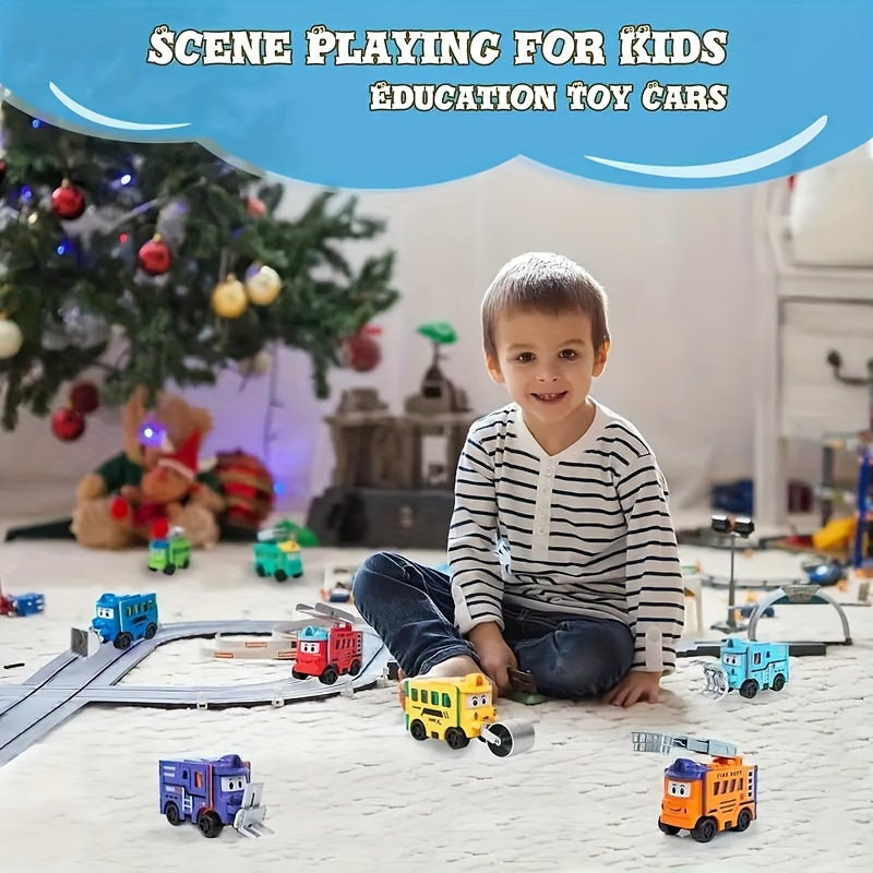 Transforming Truck Playset Fire Truck Bulldozer Toy for Kids Age 3 6