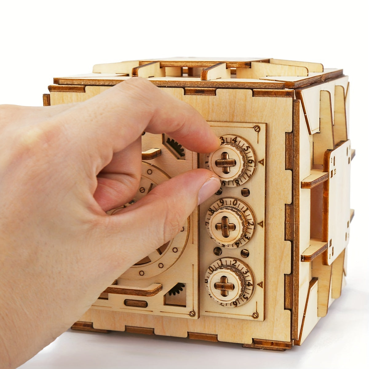 3D Wooden Puzzle Password Box Safe Box Model Toy DIY Password