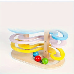 Wooden Marble Run Track Set for Kids