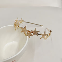 Vintage Inspired Star Geometric Hairband with Leaf Motif