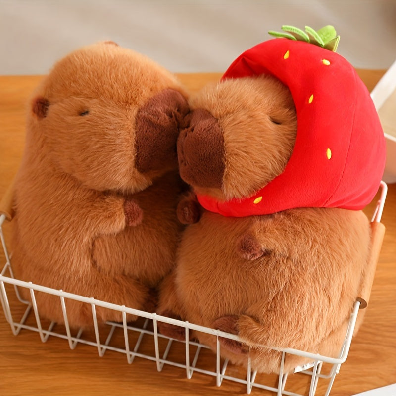 Capybara Plush with Strawberry Delight Ultra Soft Anime Stuffed Animal Toy