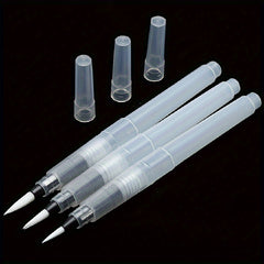 3pcs Water Brush Pen Set for Painting Calligraphy Art Green Orange Transparent