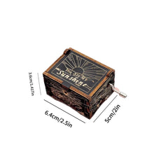 Hand Crank Laser Engraved Wood Music Box - You Are My Sunshine