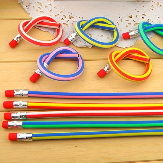 5pcs Curved Pencils With Erasers Magic Soft Pencils For Classroom Gift Party