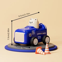 Kids' Cartoon Animal Cars Inertia Toy Vehicles Red Yellow