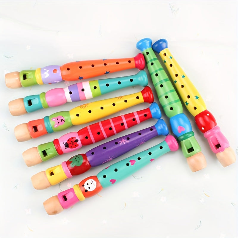Kids Wooden Cartoon Flute Recorder - Perfect Christmas Gift for Music Lovers