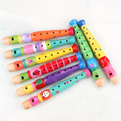 Kids Wooden Cartoon Flute Recorder - Perfect Christmas Gift for Music Lovers