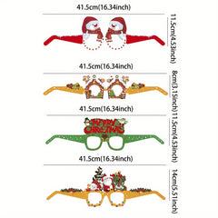 8pcs Christmas Paper Glasses Party Favors