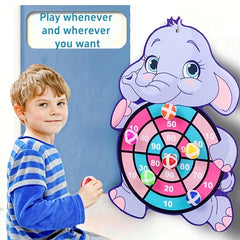 Animal Themed Dartboard Set for Kids Sticky Ball Game Ages 3-6