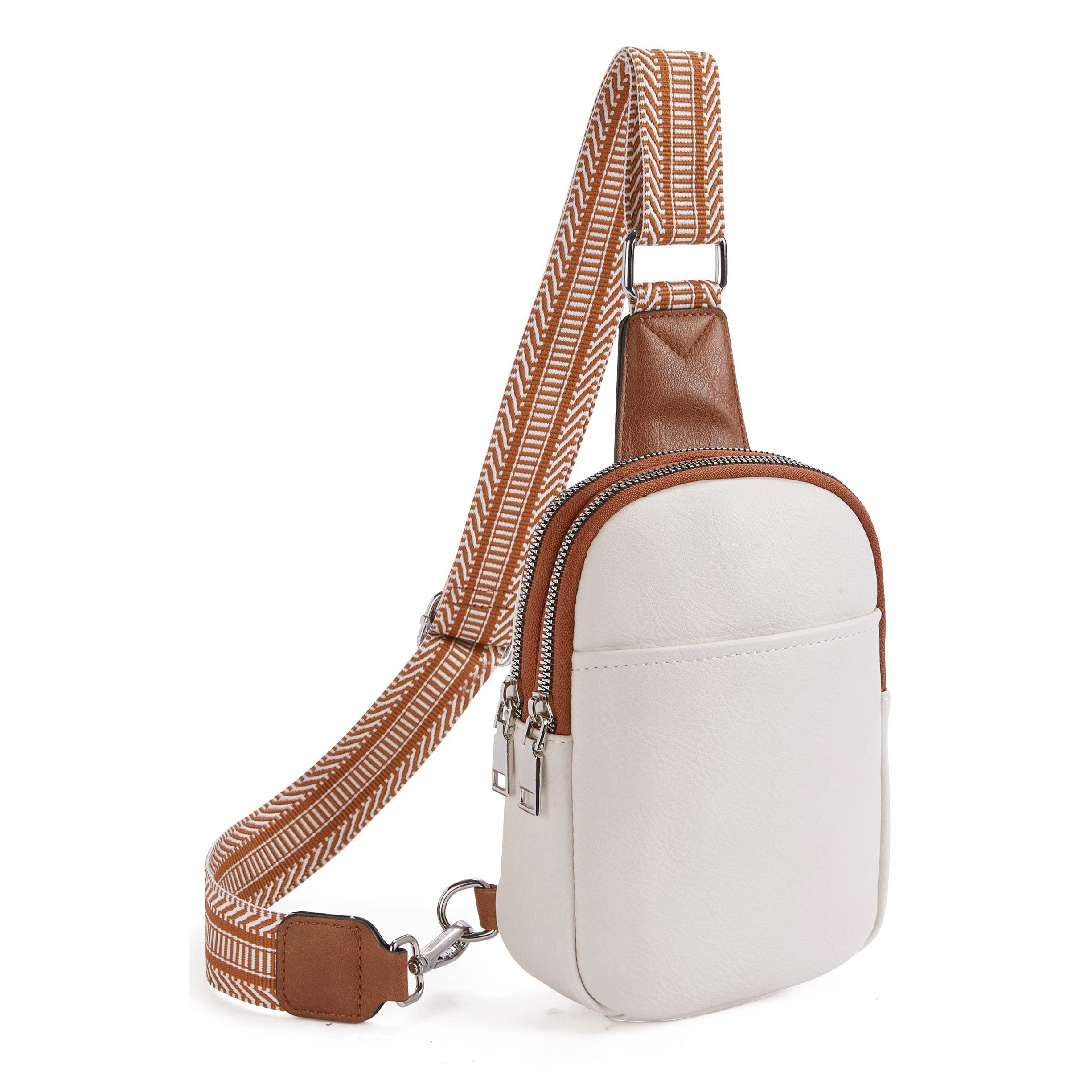 Retro Style PU Leather Sling Bag Crossbody Chest Mobile Phone Bag