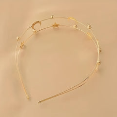 Golden Celestial Star and Moon Headband