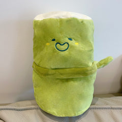 Cute Panda Plush Toy with Bamboo Tube, Anime Inspired Collectible Figure