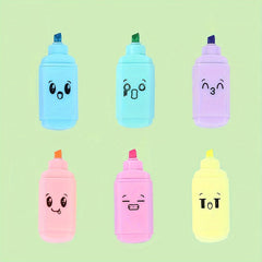 6pcs Donut Ice Cream Expression Marker Pens Cartoon Mini Pens