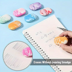 3 Pcs Marble Pencil Erasers Large TPU Rubber Erasers for School And Art