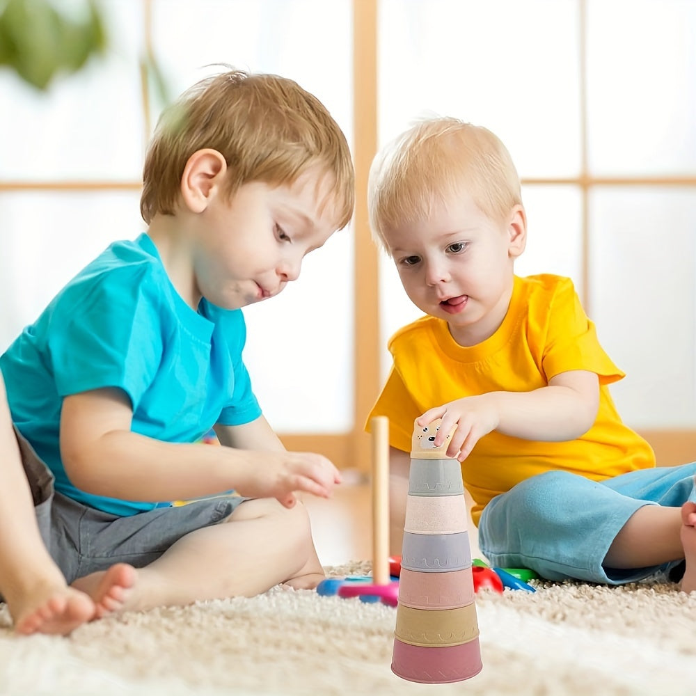 Kids' Bear Stacking Cups Set Family Beach Play Assorted Colors