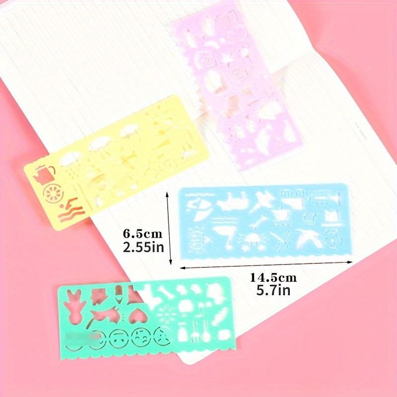 4pcs Drawing Toys Painting Template Boards Ruler Art Craft Learning