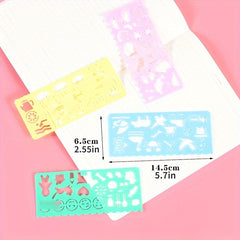4pcs Drawing Toys Painting Template Boards Ruler Art Craft Learning