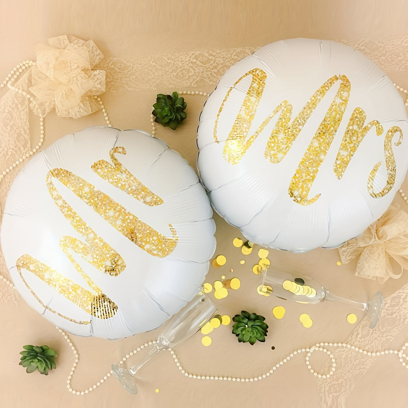 9pcs Wedding Aluminum Film Balloons Love Anniversary Decor Props