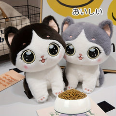 Cartoon Cat Plush Toy Soft Stuffed Animal Birthday Grey
