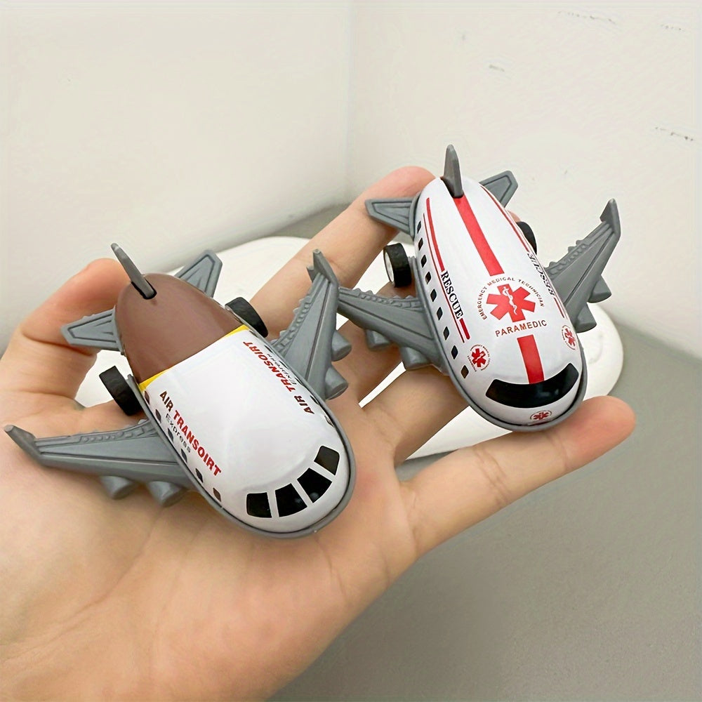 6 Pack Cartoon Inertia Airplane Toy Set for Kids