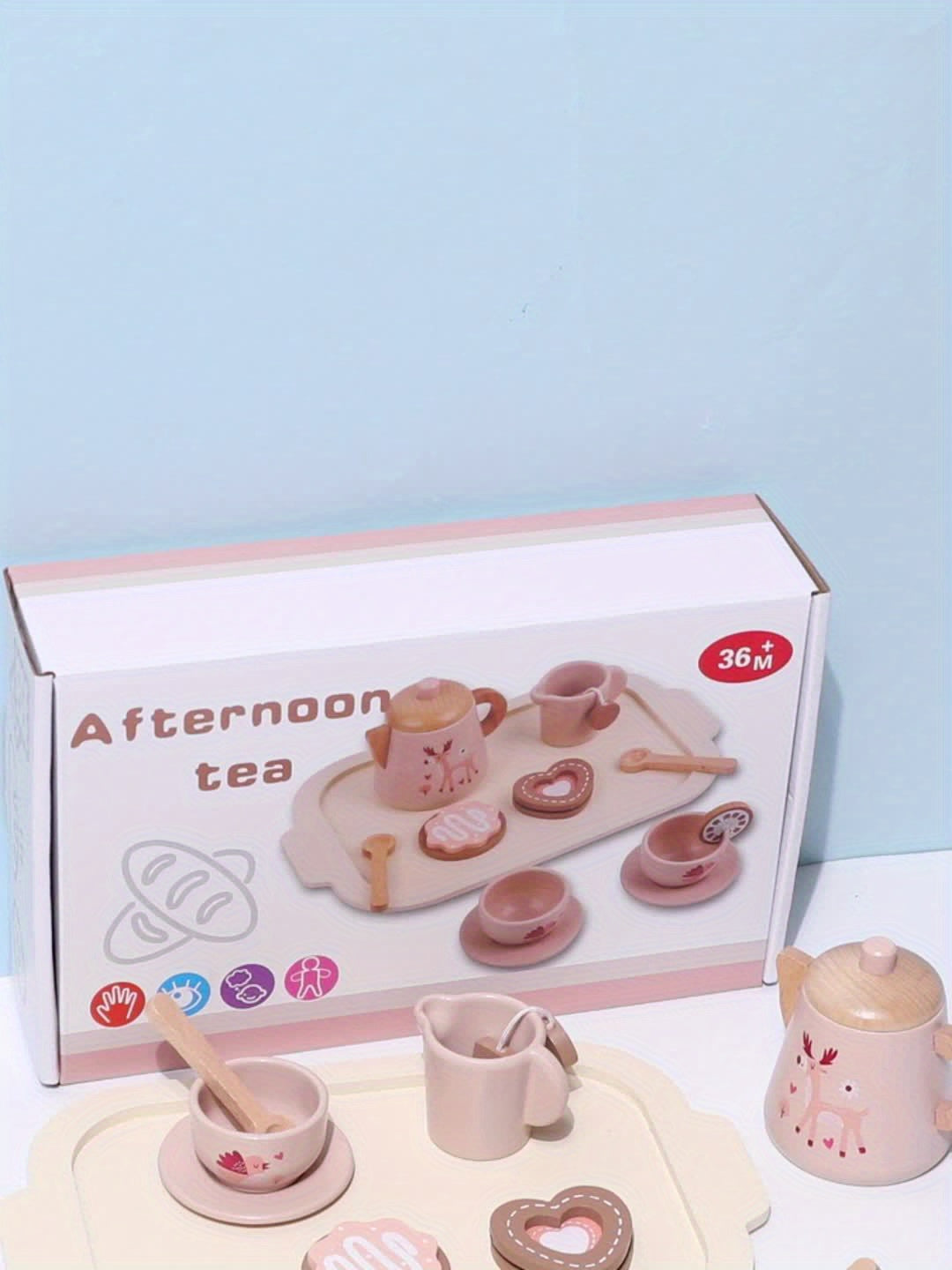 Kids Afternoon Tea Playset with Teapot and Dessert Toys