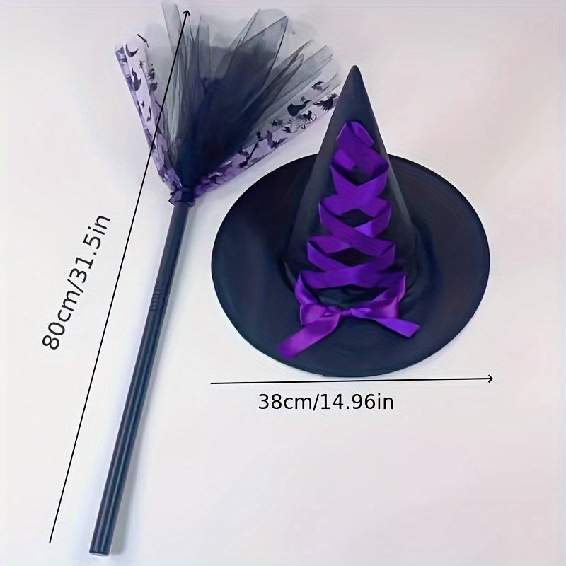 Halloween Witch Costume Funky Skirt Hat Wand