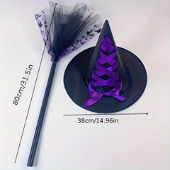 Halloween Witch Costume Funky Skirt Hat Wand