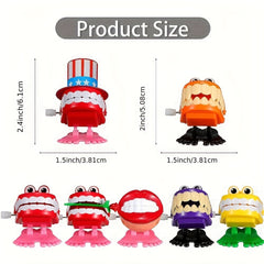 7pcs Chattering Teeth Wind Up Walking Teeth Toys Funny Joke Novelty Assorted Col
