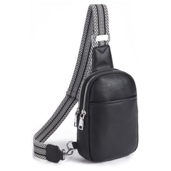 Retro Style PU Leather Sling Bag Crossbody Chest Mobile Phone Bag