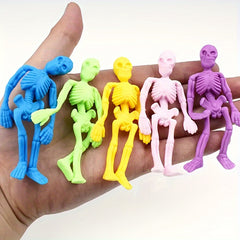 20pcs Halloween Skeleton Stretch Toys Soft TPR Rubber Party Favors
