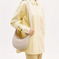 Women's Brown Crossbody Bag Solid Magnetic Closure Faux Leather Purse