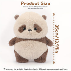 Adorable Brown Panda Plush Toy Soft Standable Stuffed Animal